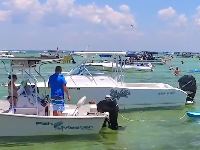 Boaters at Crab Island Destin Florida