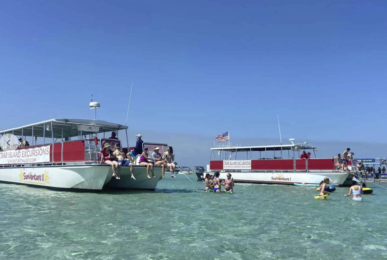 Crab Island catamaran docked